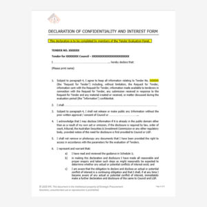 Declaration of Confidentiality  & Conflict Form