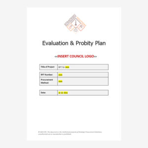 Evaluation & Probity Plan (Simple Version)