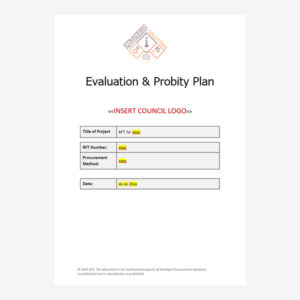 Evaluation & Probity Plan(Tendering Version)