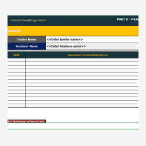 Returnable Schedule Pricing Schedule