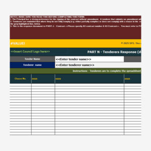 Returnable Schedule Response (Departures) to Contract
