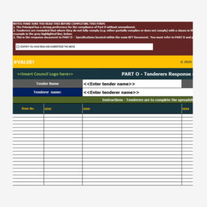 Returnable Schedule Response to Specification